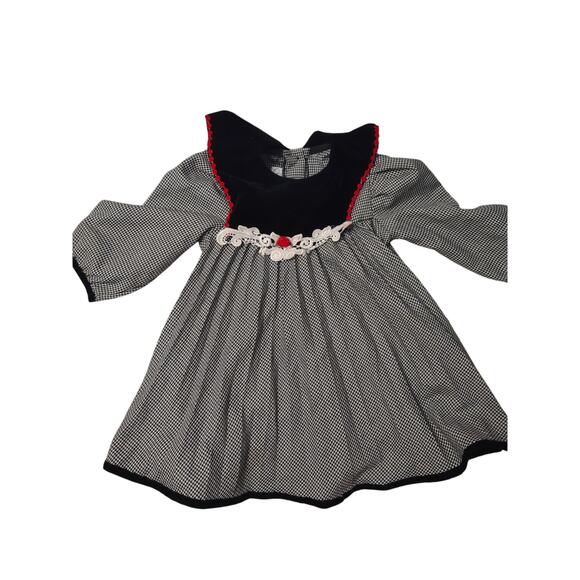 Girl's Vintage Youngland Houndstooth Pleated Dress 3T Classic 90s - Picture 1 of 5